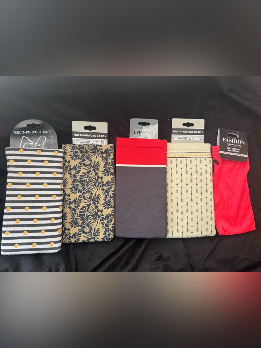 Eyeglass and multi purpose accessories case bundle of 5 NWT